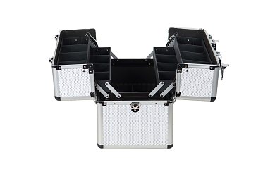Professional White Glitter Aluminum Beautycase