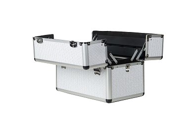 Professional White Glitter Aluminum Beautycase