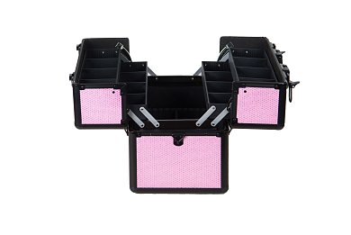Professional Pink Glitter Aluminum Beautycase