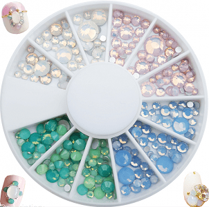 Nail Art Rhinestone Light Pink - White - Light Blue - Light Green 120pcs