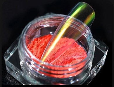 Nail Art Aurora Mirror Powder Translucent Orange 3g
