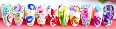 Nail Art Foil with Flowers 10pcs