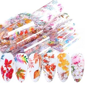 Nail Art Foil with Flowers 10pcs