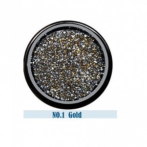 Nail Art Rhinestone Crystal Pixie Gold-Silver Iridescent 2g