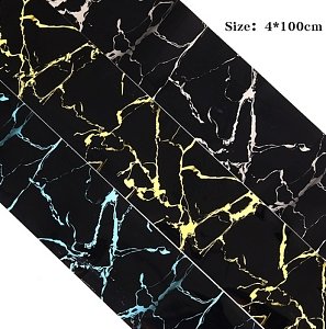 Nail Art Foil Marble Black - Blue