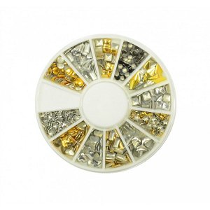 Nail Art Metallic Gems Gold - Silver - Black 300pcs