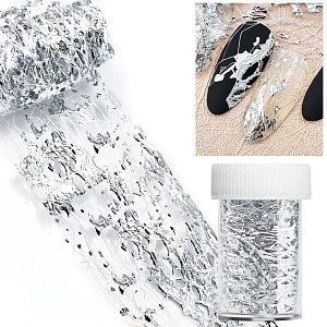 Nail Net with Silver Leaves