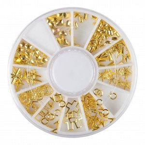 Nail Art Metallic Gems Gold 100pcs