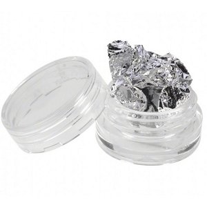 Nail Art Silver leaves
