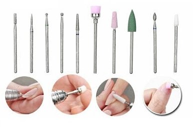 Nail Drill Replacement Bits for Nail Manicure 10pcs Case