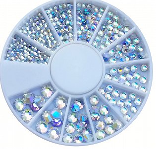 Nail Art Rhinestone White - Blue Iridescent Transparent 240pcs