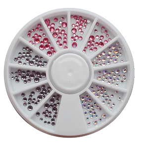 Nail Art Rhinestone Transparent - Black - Pink 240pcs