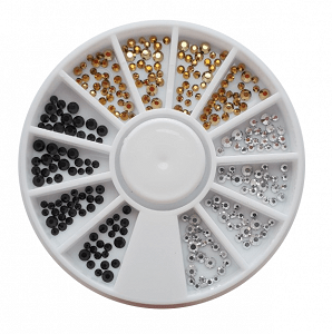 Nail Art Rhinestone Silver - Black - Gold 240pcs