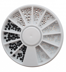 Nail Art Rhinestone White - Black - Transparent 240pcs