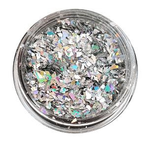 Nail Accessories Flakes Iridescent Silver 2g