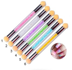 Nail Art Brush for Ombre with Sponge Pink