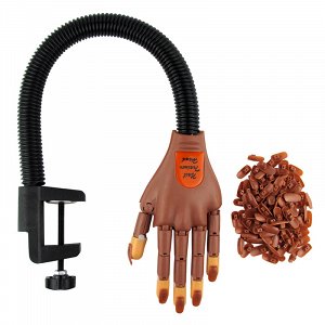 Nail Art Plastic Practice Hand with Stand and 100pcs Nail Tips