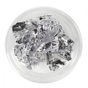 Nail Art Silver leaves