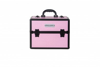 Professional Pink Glitter Aluminum Beautycase