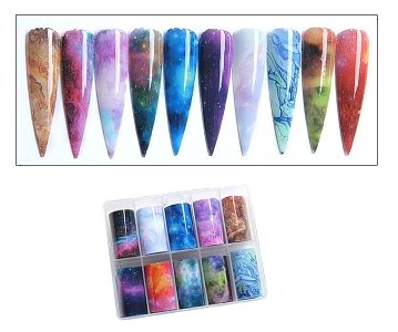 Nail Art Foil Space Set 10pcs