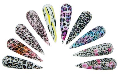 Foil Νυχιών Animal Print Σετ 10τμχ
