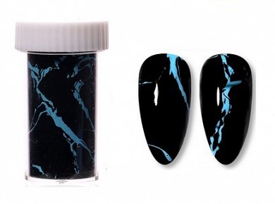 Nail Art Foil Marble Black - Blue