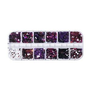 Nail Accessories Flakes Hearts Set 12pcs