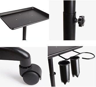 Professional Height Adjustable Salon Trolley with Hair Dryer Holder