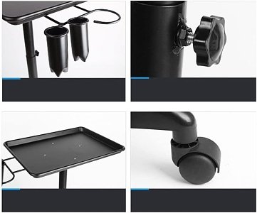 Professional Height Adjustable Salon Trolley with Hair Dryer Holder