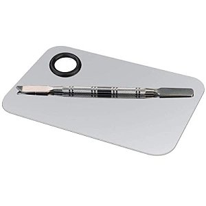 Stainless Steel Color Mixing Palette & Double Sided Spatula