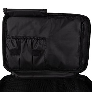 Professional Black Makeup Storage Bag with Adjustable Dividers & Shoulder Strap