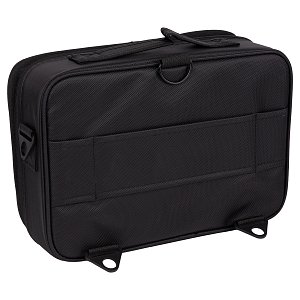 Professional Black Makeup Storage Bag with Adjustable Dividers & Shoulder Strap