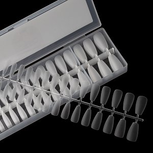 Press On Nails Tips Ultra Thin Coffin Medium Matte Clear 120pcs