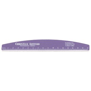 Professional Nail File with ceramic coating purple halfmoon #100/180