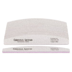 Set 20 pcs Professional Nail Zebra File grey halfmoon #100/180