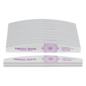 Set 10 pcs Professional Mega Sponge File white halfmoon #100/180