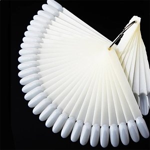 Nail Art Display Sticks Oval Shape Natural 50pcs