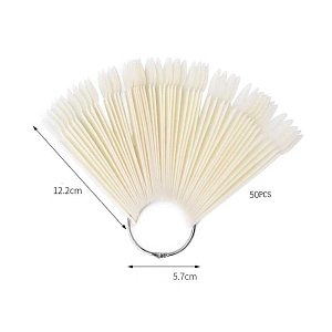 Nail Art Display Sticks Oval Shape Natural 50pcs