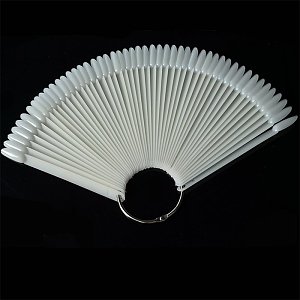 Nail Art Display Sticks Oval Shape Natural 50pcs