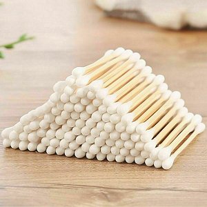 Wooden Cotton Swabs 100pcs for Makeup & Nail Art