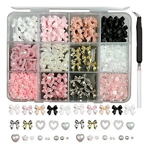 3D Nail Charms Kit with Pearls & Bows