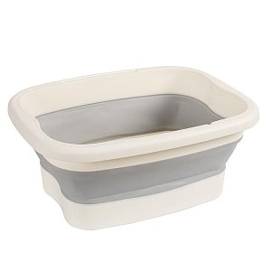 Foldable Foot Spa Basin with Lid & Mobile Phone Holder 40x32x17cm