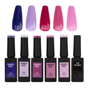 Rubber Base Purple Obsession – 5 pcs Set + Free Top No Wipe