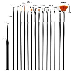 Nail Art Brush Set 15pcs