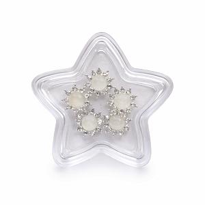 Pearl Rhinestone Crown Nail Art 1cm 6pcs