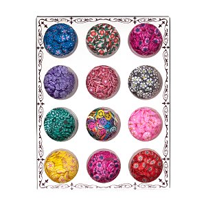 Fimo Nail Art Decorations Set of 12 – 3D Floral & Colorful Designs
