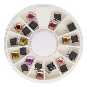 3D Square Nail Rhinestones Wheel – Rainbow Crystal Nail Art