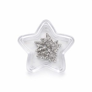 Silver Rhinestone Butterfly Nail Art 9mm 6pcs