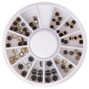 Nail Rhinestones Wheel Set – Gold Base