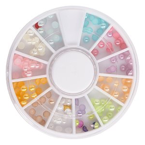 Pastel Flatback Nail Pearls Wheel